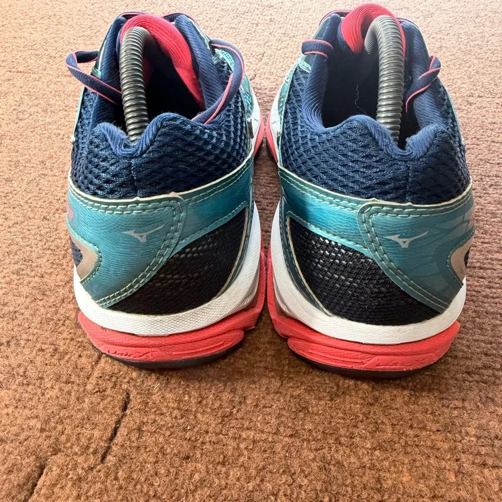 C+ Mizuno Wave Paradox 3 Womens Running Shoes‎ Teal Navy Coral J1GD1640 Size 11